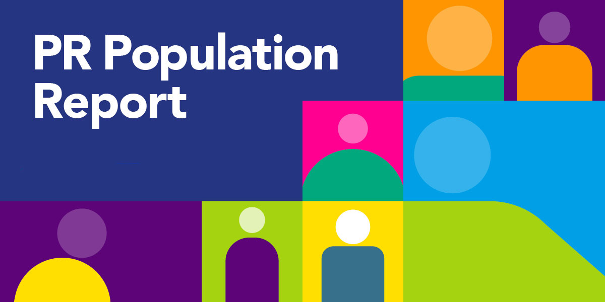 Colourful banner for the CIPR's PR Population Report, with the report title set against a grid of stylised human figures in blue, orange, pink, green, purple, and yellow.