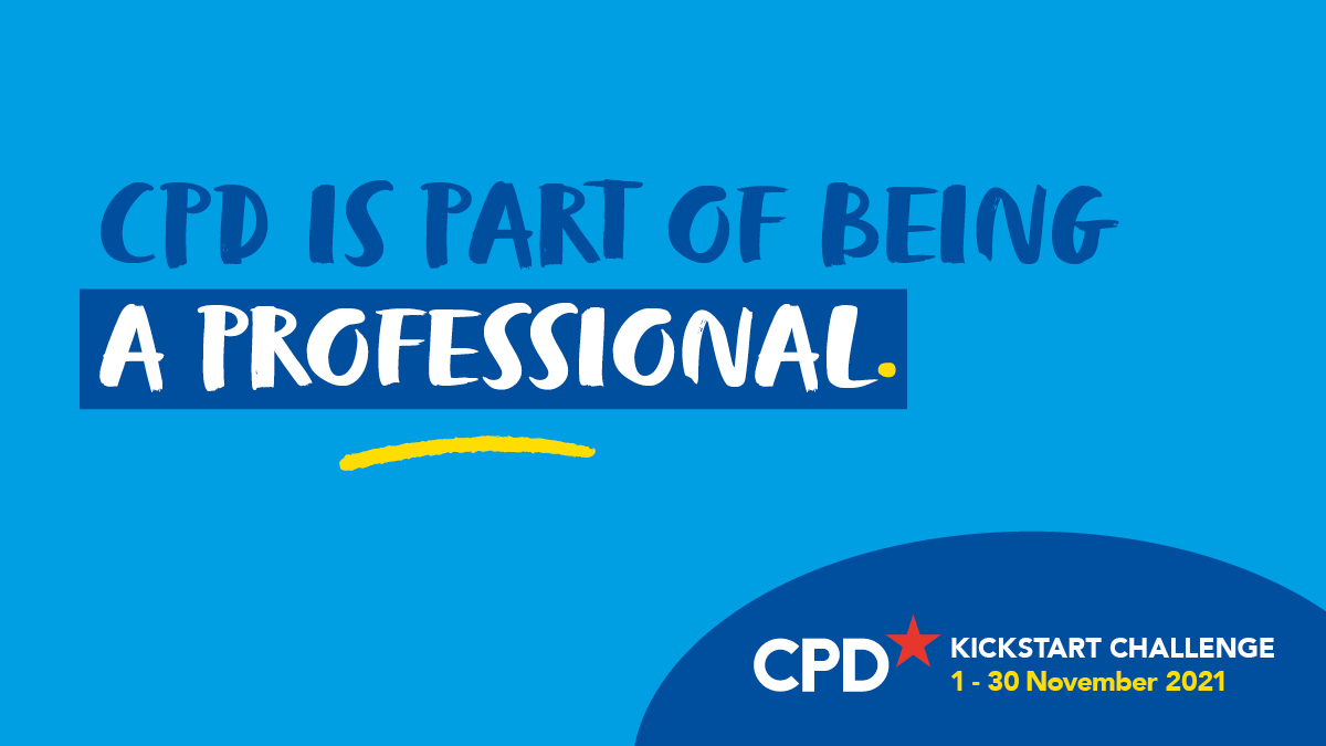 Branded CPD asset which reads 'CPD is part of being a professional'.