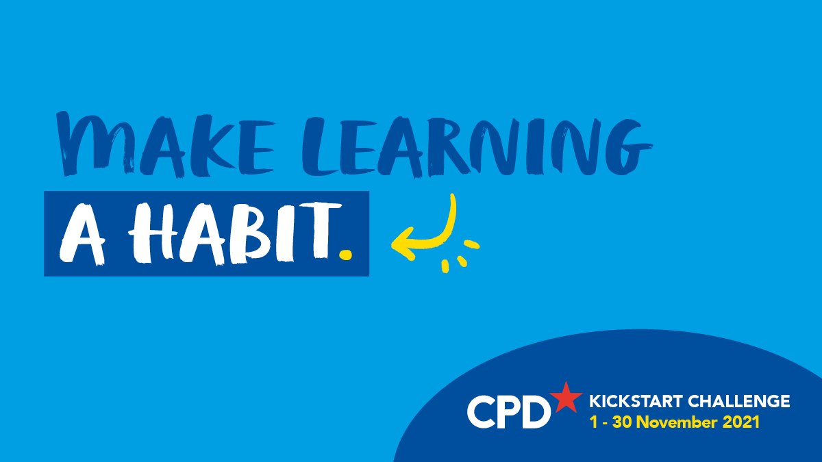 Branded CPD asset which reads 'Make learning a habit'.